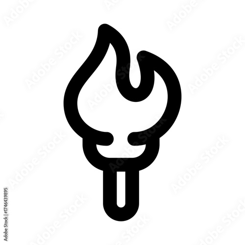Fire Torch creative icon for modern and professional event and celebration design projects