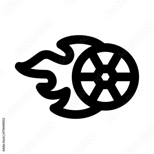 Tire Burning creative icon for modern and dynamic automotive and racing design projects