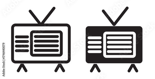 Tv icon set. television icon vector. tv icon flat vector icon. television sign and symbol. Tv icon set. television icon , retro tv icon