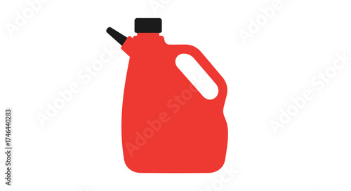 Simple red container with handle and cap isolated on white background