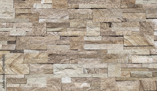 Wallpaper Mural wall stone covering made of bricks and cubes. Colors are shades of brown and gray Background and texture. Torontodigital.ca