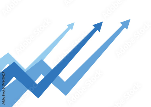 Three Arrows Rising Up Representing Business Competition, Profit, and Growth