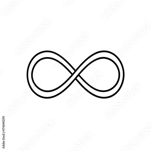 Double line drawing of infinity sign on transparent background