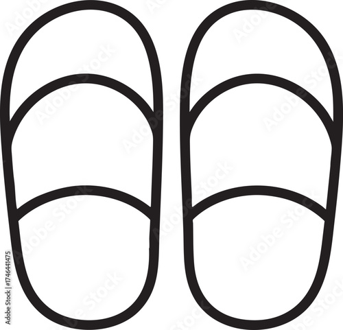 Indoor Slippers Silhouette | Black Vector Illustration Artwork