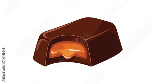 A delicious chocolate bar with a gooey caramel filling inside.
