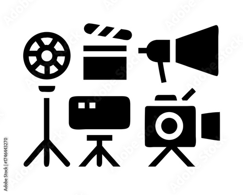 A collection of film production equipment