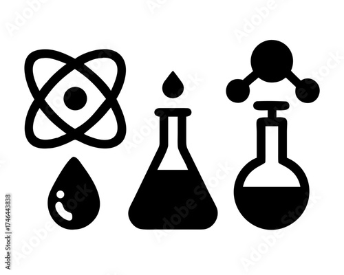 Science and chemistry icons for education use