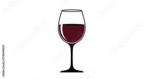 A single goblet filled with a deep red liquid sits on a white background.