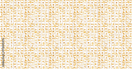 Ancient egyptian hieroglyphs background texture seamless pattern old papyrus design vector art