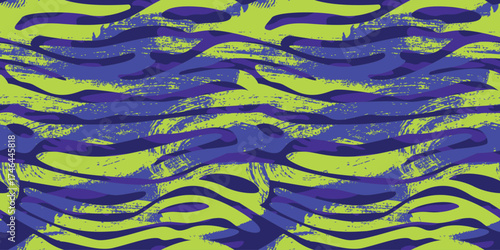 Vector seamless camo toxic zebra stripes army fatigue pattern design	
