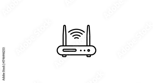 Wireless router icon modern technology symbol of connection and signal