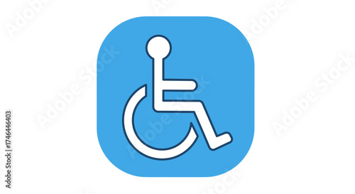 Accessibility icon wheelchair symbol on blue background for inclusion