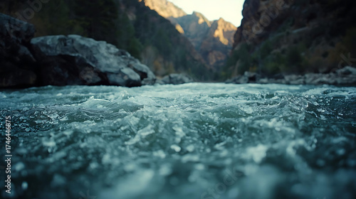 Turquoise River Through the Sunlit Heights