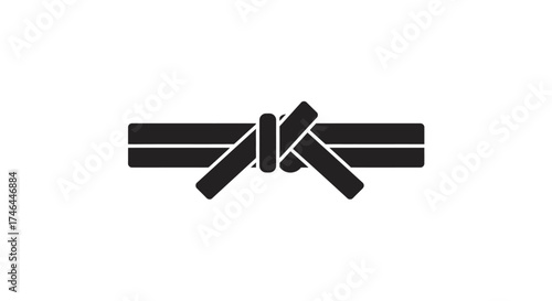 Black belt knot illustration symbol of martial arts and achievement