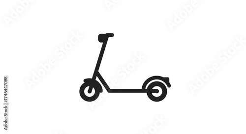 Black scooter icon isolated on white background for transportation concepts
