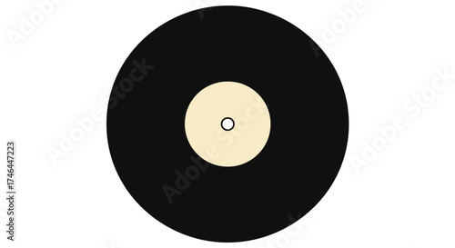 Black vinyl record isolated on white background for music concepts
