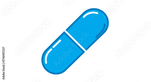 Blue capsule illustration medical healthcare and pharmaceutical concept