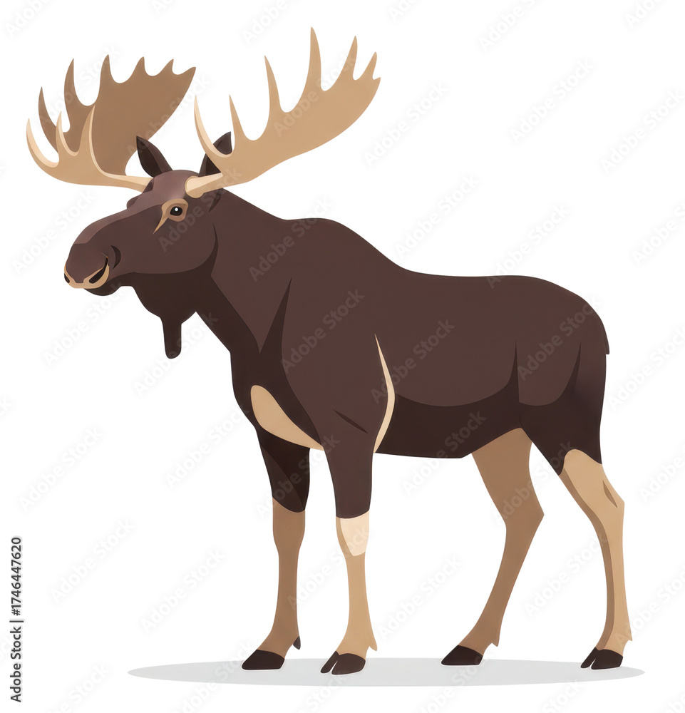 custom made wallpaper toronto digitalBrown Moose With Large Antlers Standing On Transparent Background