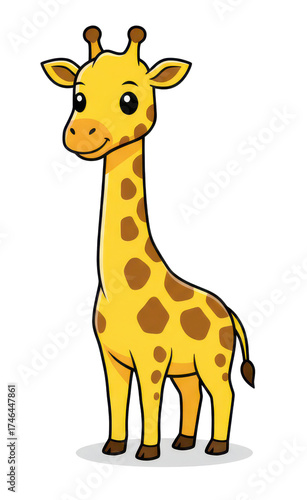 Wallpaper Mural Cartoon Giraffe Standing Tall With Brown Spots And A Black Tail On A Transparent Background Torontodigital.ca