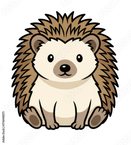 Wallpaper Mural Cute Cartoon Hedgehog Sitting On Transparent Background With Brown Spikes And White Belly Torontodigital.ca