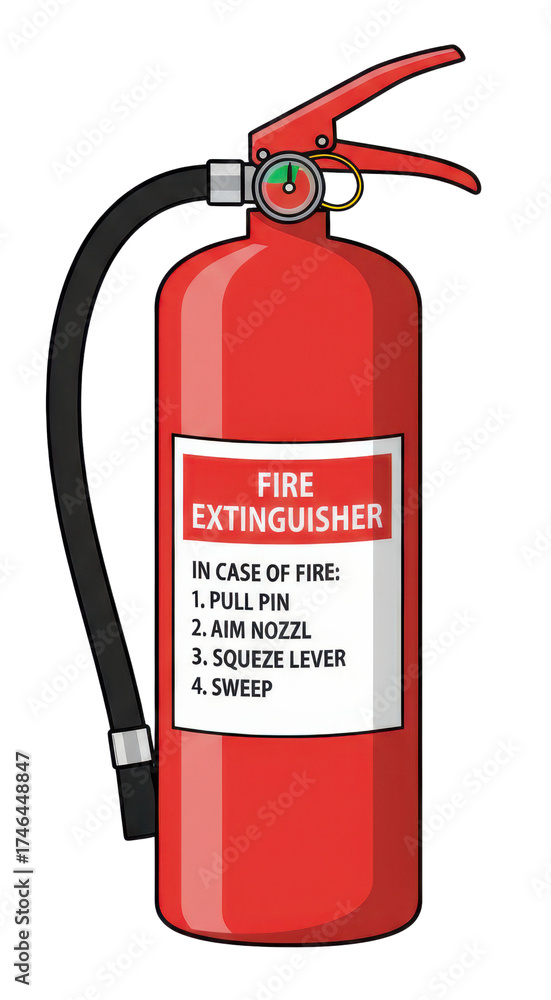 custom made wallpaper toronto digitalRed Fire Extinguisher With Black Hose And White Label Showing Instructions On Transparent Background