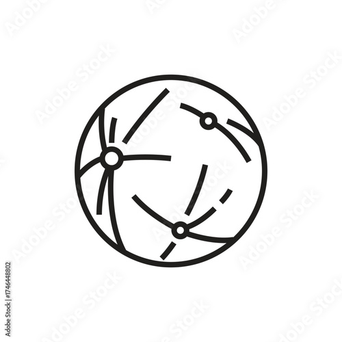 A black and white illustration depicts a circle with internal lines and dots resembling a cell in the process of division