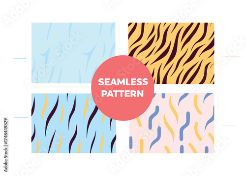 Abstract animalistic stripe and organic shape patterns seamless stripes