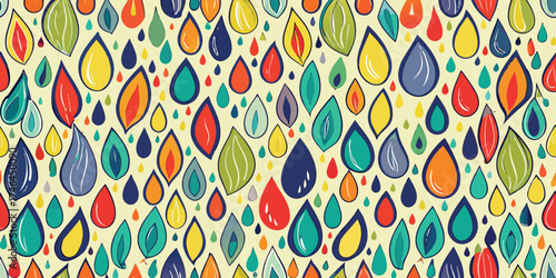 Colorful teardrop shapes with organic outlines and varied sizes abstract background