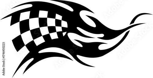 Racing cars and race car stripes , angled checkered patterns, checkered flag, start and finish line, motocross labels, dynamic lines, motorsport, racing stripe speed, sport decals, tuning stickers
