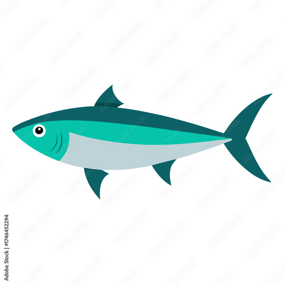 Obraz premium Sardine Vector Illustration | Generative AI Linocut Silhouette Design