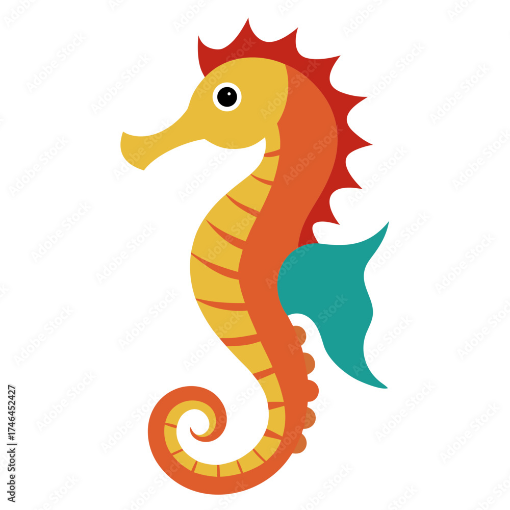 Obraz premium Seahorse Vector AI | Generative Linocut Silhouette Design