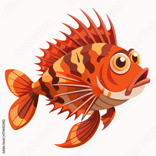 Scorpionfish Vector Art | Generative AI Linocut Silhouette Illustration