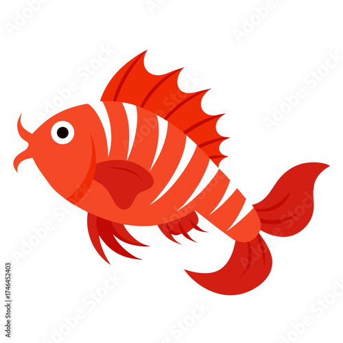 Scorpionfish Vector Art | Generative AI Linocut Silhouette Illustration