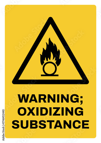 warning safety signs v3 uppercase text_warning ; oxidizing substance_portrait size a4/a3/a2/a1	 
