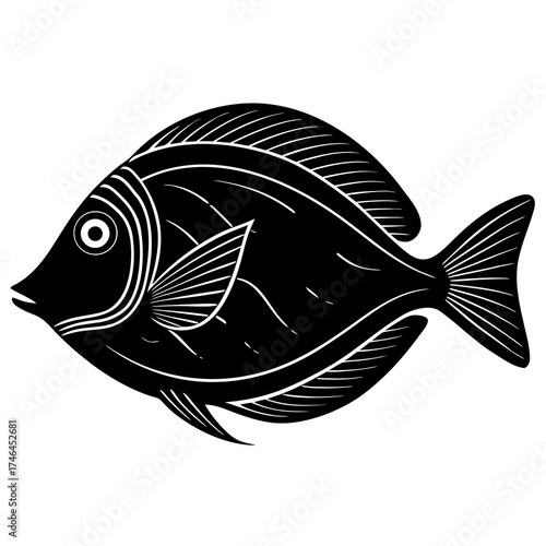 Swordfish Vector Art | Generative AI & Linocut Silhouette Design