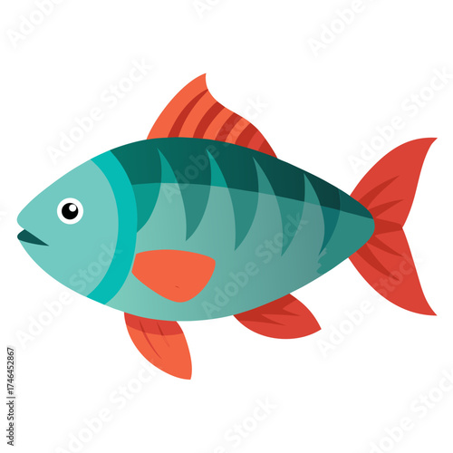 "Tilapia Fish Vector | Generative AI & Linocut Silhouette Design"