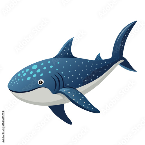 Whale Shark Vector AI – Generative AI Linocut Silhouette Illustration