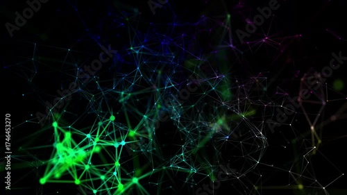 Wallpaper Mural Colorful digital web. Glowing nodes and lines on a black background. Visual representation of a hypergraph. Torontodigital.ca