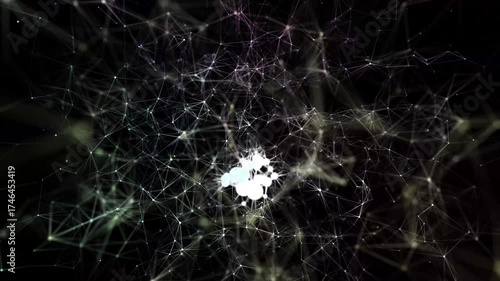 Wallpaper Mural Abstract plexus with floating molecular clusters. Visualization of a neural network. Torontodigital.ca