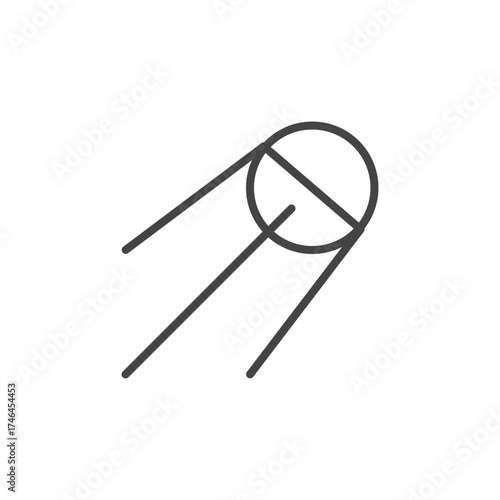 A black minimalist illustration of a satellite with three antennae