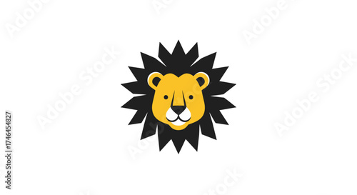 Adorable lion cartoon character with a spiky mane against a white background perfect for
