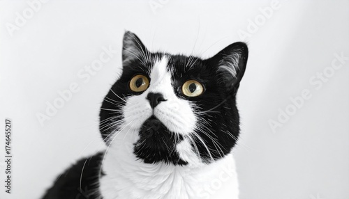 Cat closeup with bright eyes and soft fur detail, studio lighting setup 