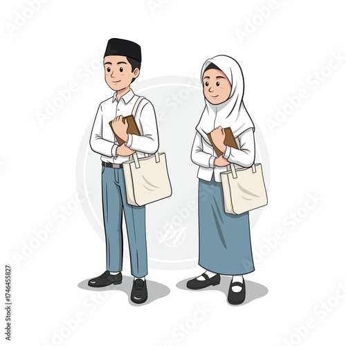 muslim school SMA cartoon Indonesia