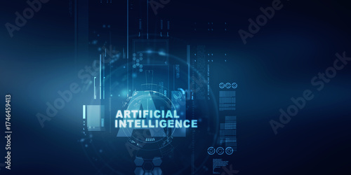 2d illustration Artificial Intelligence (AI) concept
