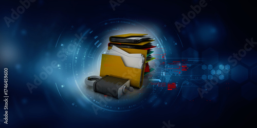 3d rendering folder protected lock
