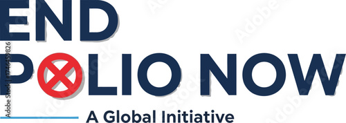 Vector art of end polio now design, a global initiative