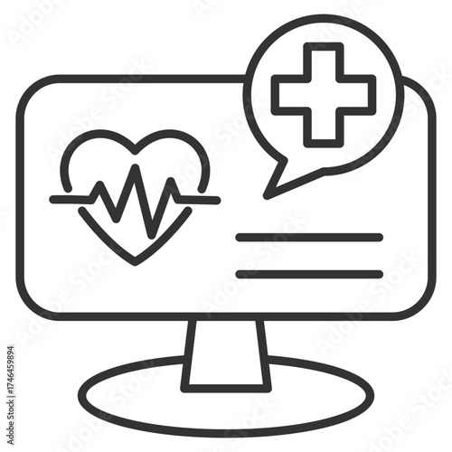 Medical Online Outline Icon