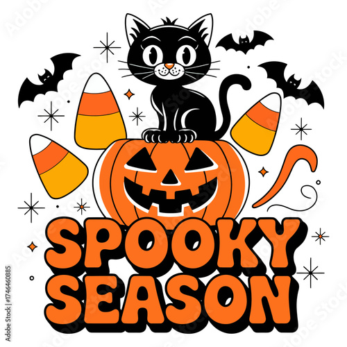 Spooky Season Halloween Illustration.