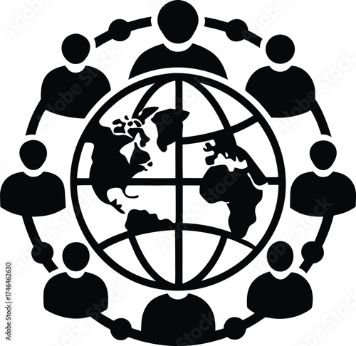 Global Network Connecting People World Community Worldwide Communication and Connection Concept

