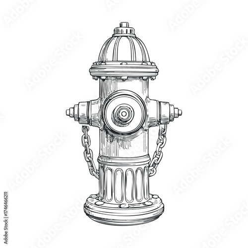 Fire hydrant design for safety and public service applications. Vector illustration